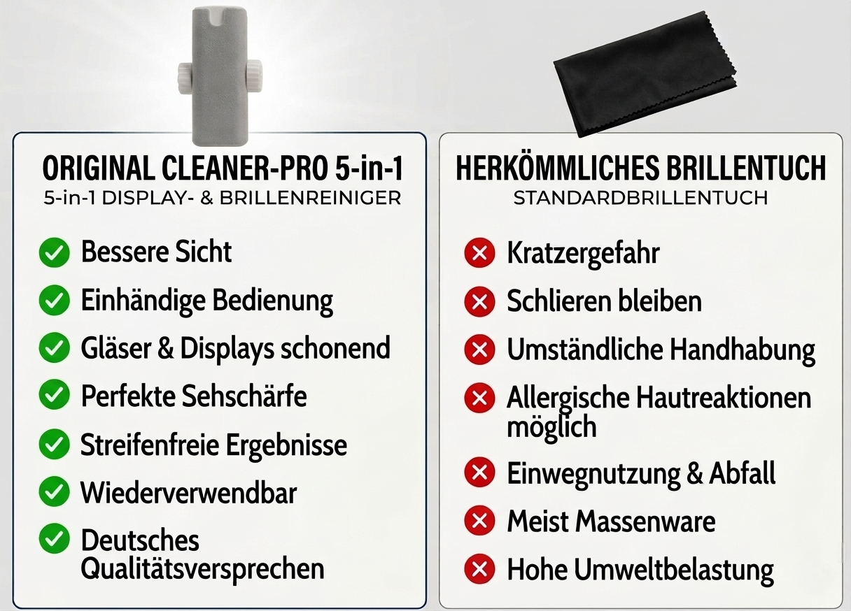 Der 5-in-1 Reiniger, der deine Brille schützt – statt sie zu zerstören